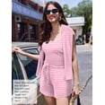 thumbnail image 4 of Ekouaer 3 Piece Waffle Knit Lounge Set for Women, Long Sleeve and Cami Top with Shorts Pajama Sets for All Seasons, 4 of 6
