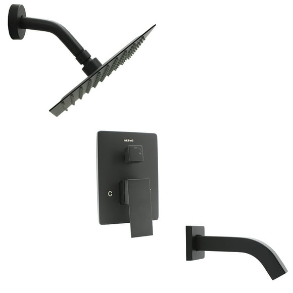 Accesorios De Baño Rubinett Con Regadera De 20 cm Negro Mate