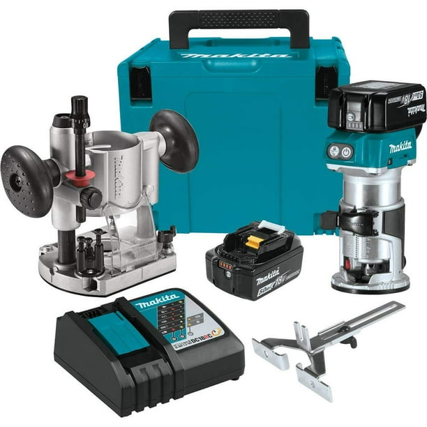 Kit de enrutador compacto inalámbrico Makita XTR01T7 18V LXT