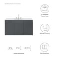 thumbnail image 3 of Sink Vanity Cabinet, Wall Mount, White Grey Gray, Ceramic, Melamine, Modern Contemporary, Hotel Bedroom Bathroom Master Suite Guest, 3 of 9