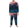 thumbnail image 3 of Lsque Sunshine Ocean Whale Pattern Long Sleeve Pajama Set for Men - Soft 2-Piece Sleepwear and Loungewear Set with Pockets, Comfy Nightwear-Small, 3 of 7