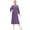 Purple, variant on Women Zipper Robe, Loungewear Dress Lightweight Sleepwear Housecoat Nightgown Long Bathrobe, Contrast Trim Jersey Robe with Pockets (Black, Small-Medium)