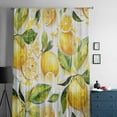 thumbnail image 2 of Lemon Leaf Watercolor Hand Drawn Sheer Curtain Living Room Drapes Home Bedroom Voile Curtain Tulle Window Curtain, 2 of 7