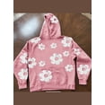 thumbnail image 2 of Wangsaura Chandail à Capuche Ample d'Automne pour Femmes à Manches Longues avec Imprimé Floral, 2 of 6