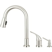 Pacific Bay Grandview Pull Down Kitchen Faucet with Soap Dispenser for Kitchens - Brushed Satin Nickel