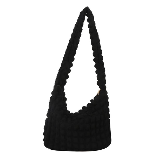 Bolso de hombro para mujer con forma de nube bolso grande para axilas a la moda de verano (negro)