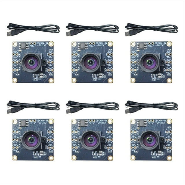 Módulo de Cámara de 6 Piezas de 100 Grados, 1 MP, OV9732, 1280 X 720, Controlador USB Gratuito, Enfoque Manual con Cable de 0,6 Metros para WinXP/7/8/10.