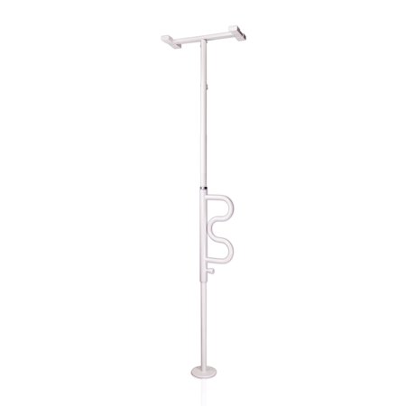 Stander Security Pole and Curve Grab Bar, Elderly Tension Mounted Floor to Ceiling