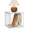 thumbnail image 4 of 2 Cube Storage Organizer, Small Bookshelves, DIY Variable Stackable Wooden & Metal Cubes Shelves for Desktop, Bedroom, Living Room, White, 4 of 15