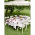 thumbnail image 4 of Outdoor Tablecloths with Umbrella Hole & Zipper, Leaves Tablecloth Rectangle 60x84 Inch, Pink Brown Summer Botanical Waterproof Table Cloth, Patio/Pool/Picnic Table Covers, 4 of 8