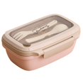thumbnail image 6 of Bento Box Lunch Container (33oz) - Airtight Seal, Sturdy, with Tableware, Heat-Resistant, Microwave Safe, 6 of 8