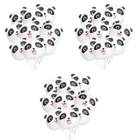 Masteelf 3 Sets 20pcs Panda Balloon Creative Cartoon Aluminium Foil Balloon for Gathering Birthday Party Decoration (White Black Pink)