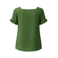 thumbnail image 6 of Tqcoqu Womens Summer Peplum Tops,Sqaure Neck Ruffle Sleeve Blouses Fit Flowy Shirts,Green Women's S-XXXL, 6 of 7