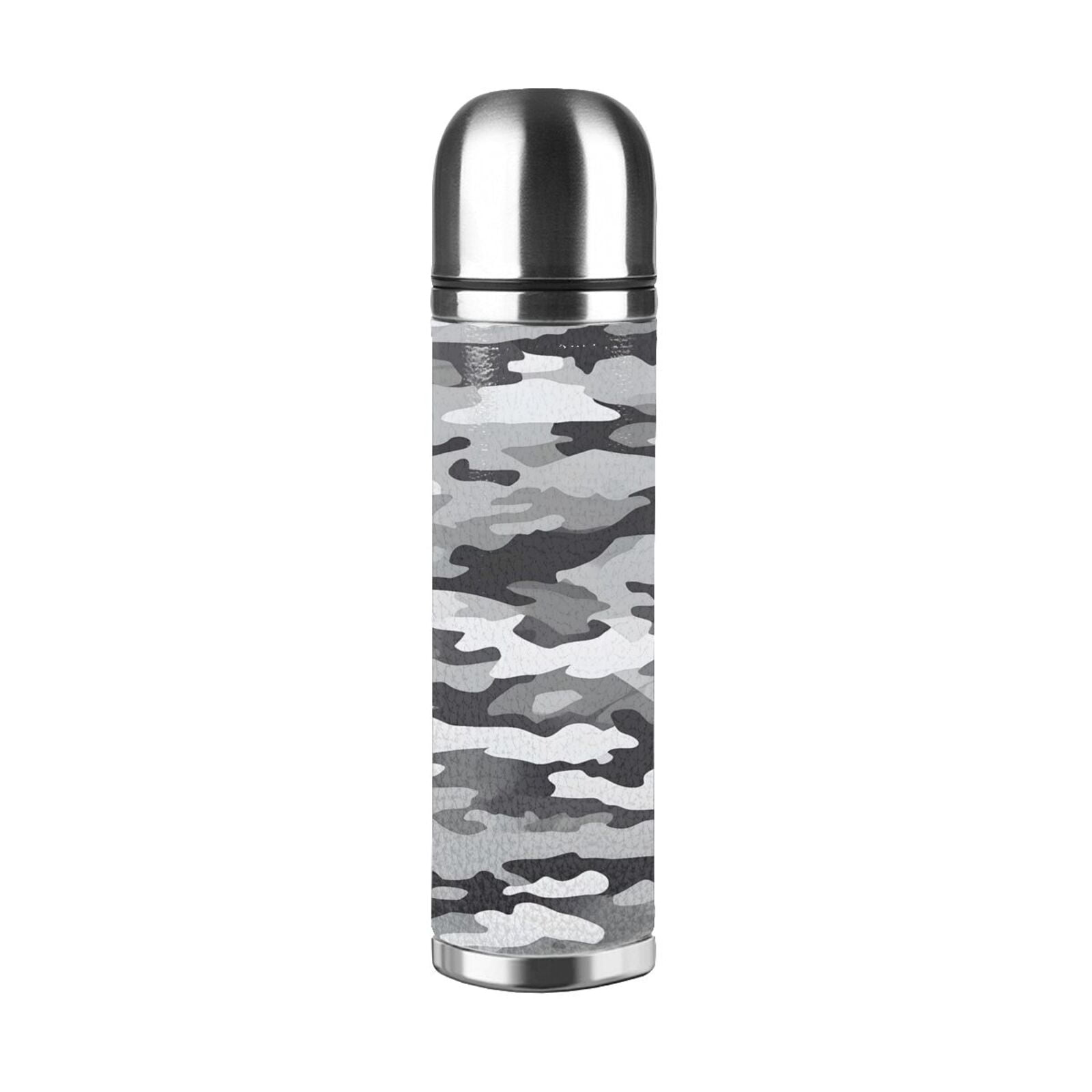 17.5oz Vacuum Pot Thermos Cup Corrosion-Resistant Stainless Steel Without Odor And Stain Taste For Outdoor Sports Camping Hiking Cycling Vector Camouflage Pattern Gray_1