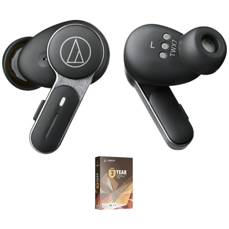 Audio Technica ATH-TWX7BK Wireless In-Ear Earbuds with Noise Canceling and 3 Year Amber Protection Plan (2024)