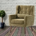 thumbnail image 4 of Furvclv Upholstered Fabric Accent Chair, Mid-Century Modern Armchair With High Back And Cushion, Solid Wood Legs Supports, For Bedroom Living Reading Room Office, 4 of 9