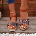 thumbnail image 6 of Women’s Flat Sandals, Soft Straps Slip-on Open Toe Light Weight Elastic Slingback Comfort Casual Walking Sandals Black 6, 6 of 7