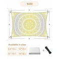 thumbnail image 6 of Sun Shade Sail 6.5x10Ft Light Yellow Gray Floral Mandala Tribe Art Uv Block Sunshade Canopy Outdoor Shade Cover Rectangle Shade Cloth For Patio Garden Yard Deck Pergola, 6 of 6