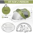 thumbnail image 2 of VILLEY 2 Person Easy Pop Up Tent, Waterproof Automatic Setup Instant Lightweight Camping Beach Tent with Carrying Bag for Camping, Hiking & Traveling, 2 of 7