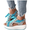 thumbnail image 1 of Sandales à Plateforme pour Femmes Mode Sandales à Bout Ouvert Bride Cheville Chaussures Compensées Décontractées d'Été, 1 of 6