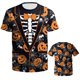 thumbnail image 3 of Halloween Pumpkin Horror Hip Hop Print Men's T-Shirt Holiday Party Creative Fashion Alternative Casual Short-Sleeved Clothing, 3 of 5