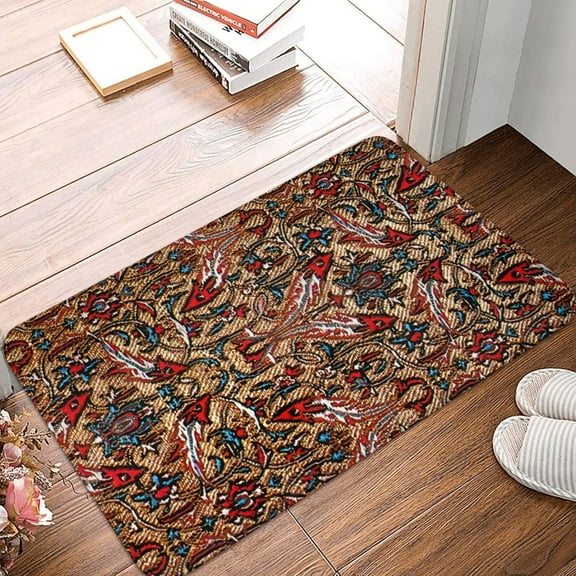 Elegant Retro Modern Vintage Persian Bath Mats for Bathroom Non Slip, Fluffy Absorbent Microfiber Bath Mat Washable, Aesthetic Bathroom Rugs, Bath Mat for Shower Sink 16x24 Inch