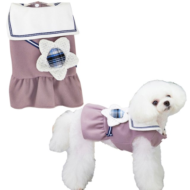 Vestido tipo suéter para perros, vestidos de invierno para perros, ropa para cachorros, abrigo para perros para clima frío, atuendos cálidos para mascotas (morado) XL