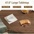 thumbnail image 4 of Round Dining Table for 6, LEGAHOME 47in Kitchen Dining Table with 1.1in Thick Tabletop, Wood Circle Pedestal Table for Dining Room, Walnut(Only Table), 4 of 8