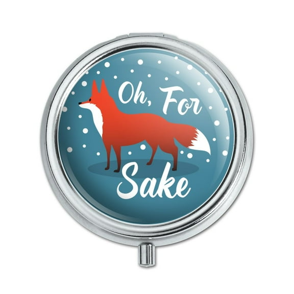 Oh For Fox Sake Funny on Teal Pill Case Trinket Gift Box