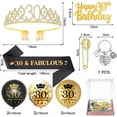 thumbnail image 2 of AYUQI 30th Birthday Decorations, 30th Birthday Gifts for Women, 30th Birthday Sash, Gold Birthday Crown, Balloons, Cake Topper, Keyring, 2 of 8