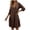 Brown, variant on Ahabrexf Summer Dress 3/4 Sleeve for Women Loose Flowy Dress V-Neck Linen Casual with Pockets