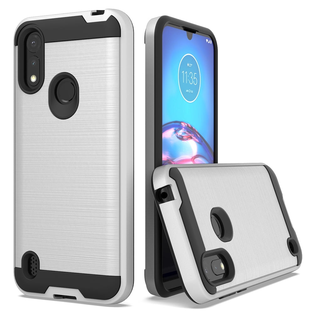 For Motorola Moto E 2020 / XT2052 Dual layer Metal Brushed Shockproof