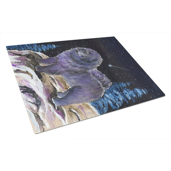 Caroline's Treasures Starry Night Chow Chow Glass Cutting Board Large