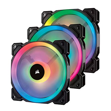 Corsair LL Series LL120 RGB 120mm Dual Light Loop RGB LED PWM Fan 3 Fan Pack with Lighting Node Pro (CO-9050072-WW)