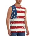 thumbnail image 2 of Pofeuu Vintage American Flag Print Men's Muscle T-Shirt, Sleeveless, Muscle Tank, Classic Muscle Tee Top For Men Casual Sleeveless Muscle T-Shirt Trendy Clothes-Small, 2 of 7