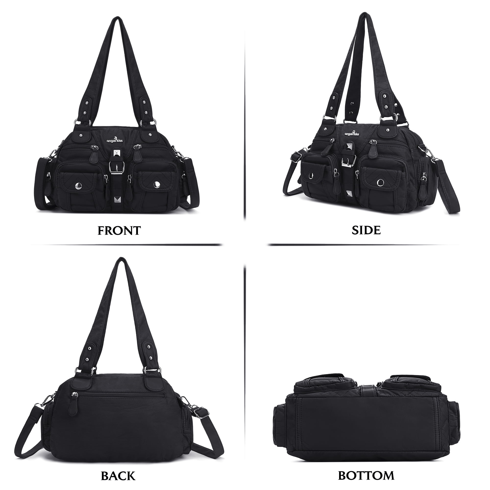 Angel Kiss Small Hobo Purses for Women Soft Vegan Leather Shoulder Bags with Crossbody Adjustable Strap