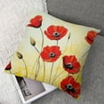 thumbnail image 7 of nygtbtfer Red Poppy Flowers Retro Brown Background Decorative Pillow Cover Home Living Room Bed Sofa Car  Square  24x24in, 7 of 7