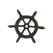 Handcrafted Decor K-1293-cast iron Cast Iron Ship Wheel Decorative Paperweight- 4 in.