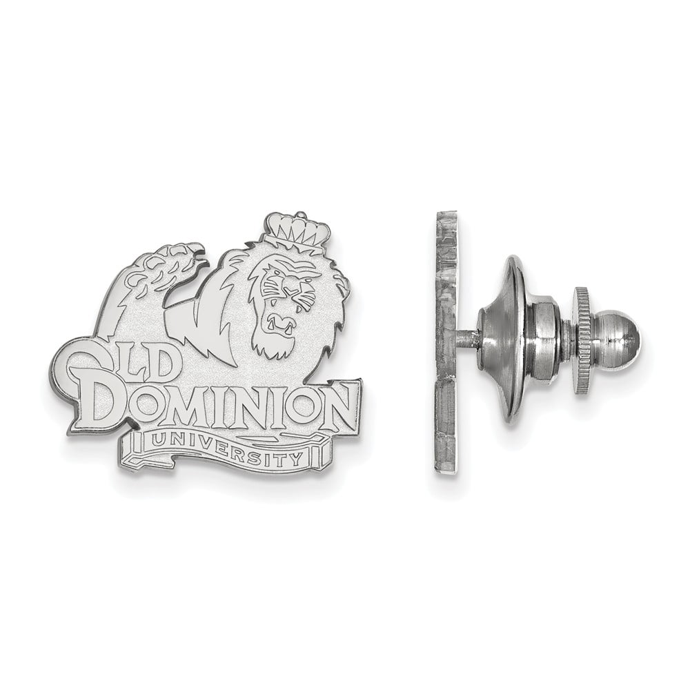 15mm x 15mm Jewel Tie 14k White Gold Eastern Kentucky University Crest Lapel Pin