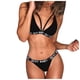 thumbnail image 1 of Gibobby Ropa sexy de mujer para sexo Lenceria Sexy Mujer Bikini Push Up Bustier Top + Braga Alta G String Clubwear Conjunto de Lencería(Negro, CH), 1 of 4