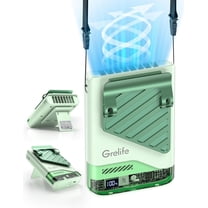 Grelife Portable Clip Fan - 40H Battery, 5 Speed 10000RMP Cooling, 33ft/s Wind, Waist/Neck Fan for Outdoor Work, Camping, Farming, Jobsite (Green)