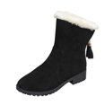 thumbnail image 3 of Womens Winter Snow Boots Mid Calf Faux Fur Lined Insulated Shoes Thick Sole Comfortable Outdoor Boots, 3 of 10