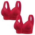 thumbnail image 2 of LLYWEY Women's Bras Cotton Bras Women Plus Size Ladies Tie-Front Bra Style-1325 Women's Plus Molded Cup Bra Feature Adult Female High Impact Sports Bras Red 40B, 2 of 9