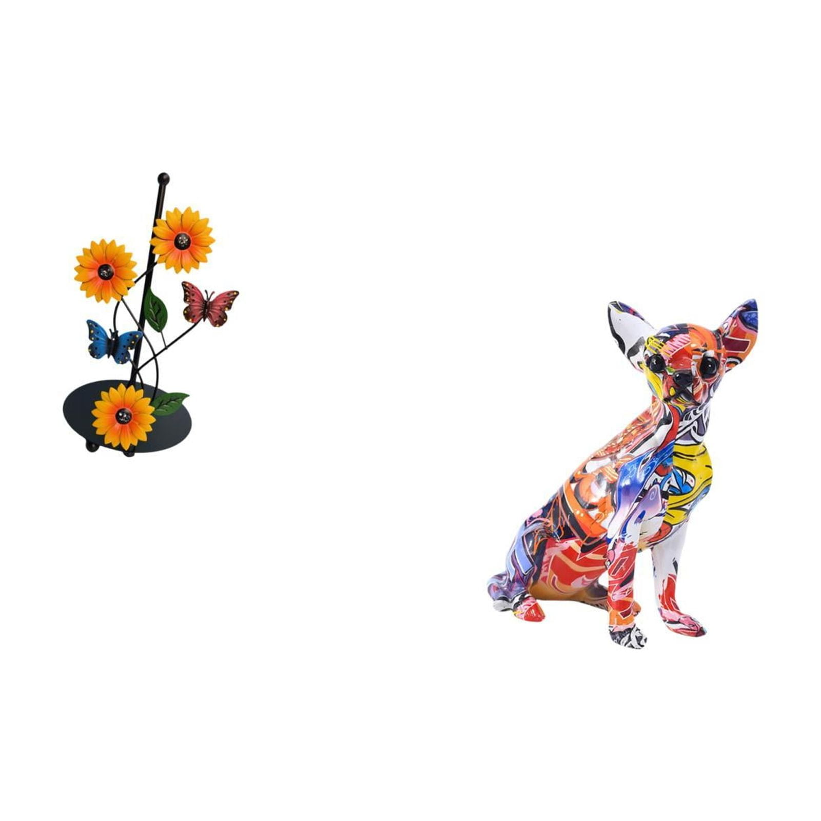 Fiocias Toilet Paper Holder Decorative Figure Paper Towel Holder Dog Statue Collectible Crafted Graffiti Decor Resin Iron Material Suitable for Kitchen Counte