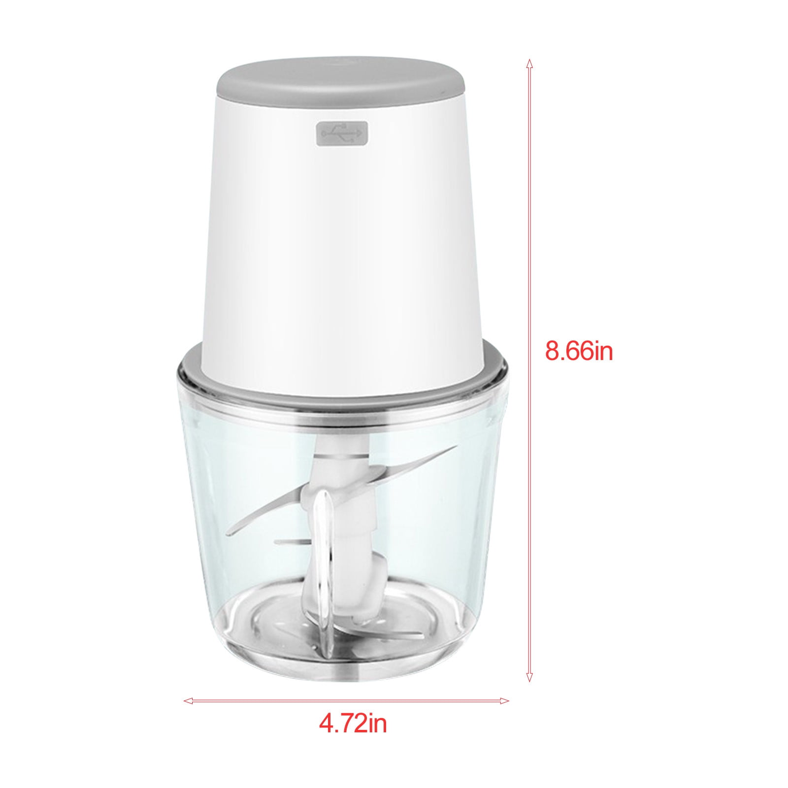 Gnmfd Mini Food Processor with Stirrer and Separator, USB Rechargeable Garlic Chopper, Vegetable Fruit Grinder, 600ml Capacity for Home Kitchen Meal Prep, Salad Sauces, Party Cooking