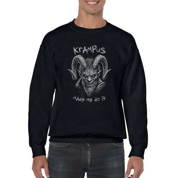 Krampus Made Me Do It Scary Christmas Men's Sweatshirt
