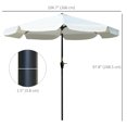 thumbnail image 3 of Outsunny Parasol de Patio Extérieur 8,5 Pi avec Manivelle d'Inclinaison pour Terrasse Blanc Crème, 3 of 10