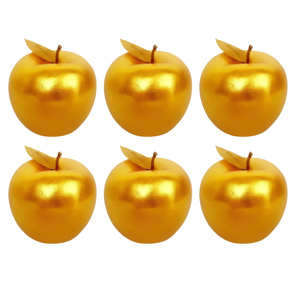 6pcs Fake Fruit Lifelike Apple Simulation Apple Artificial Fruit Decorations