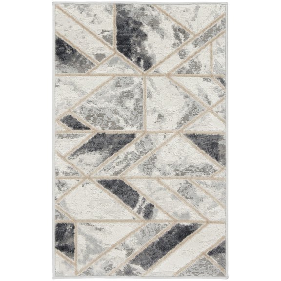 Nourison Elation Abstract Ivory Grey 2' x 3' Area Rug, (2x3)