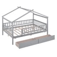thumbnail image 4 of Dtwnek Full Size Wooden House Bed with 2 Drawers,Gray, 4 of 9